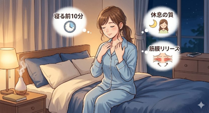 睡眠投資　寝る前１０分　筋膜リリース